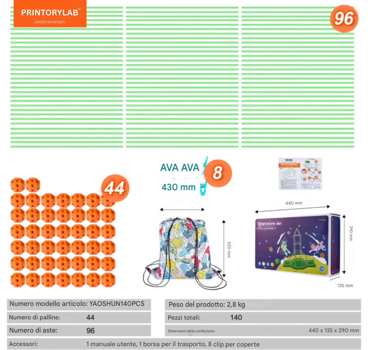 Kit di Costruzione per Forte 120 Pezzi