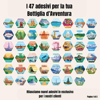 Borraccia + Stickers Viaggi